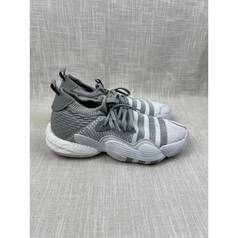 Adidas Gray and White Men's Knit Sneakers‎ Size 11.5